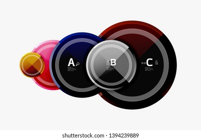 Colorful glossy circles background. Vector