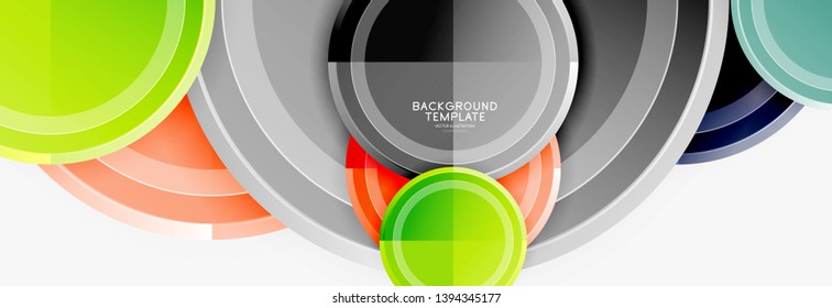 Colorful glossy circles background. Vector