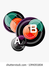 Colorful glossy circles background. Vector