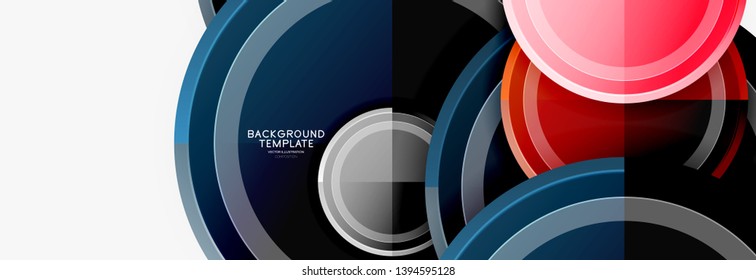 Colorful glossy circles background. Vector