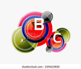 Colorful glossy circles background. Vector