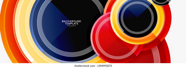 Coloridos círculos brillantes de fondo. Vector