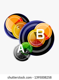 Colorful glossy circles background. Vector