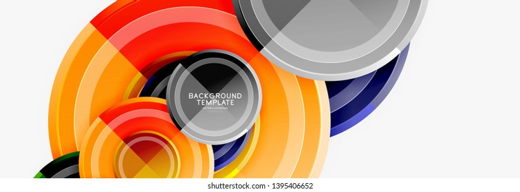 Coloridos círculos brillantes de fondo. Vector