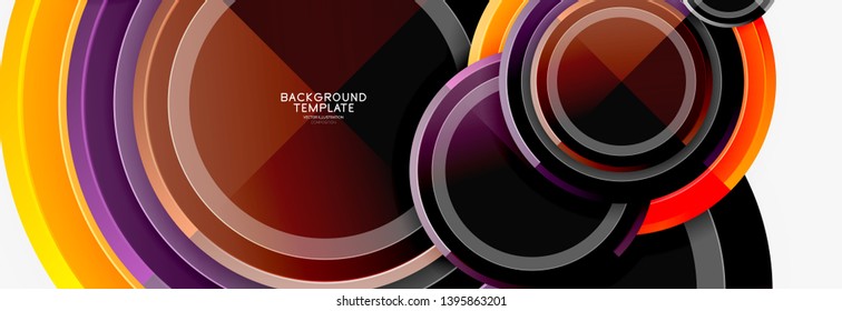 Coloridos círculos brillantes de fondo. Vector