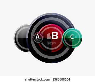 Colorful glossy circles background. Vector