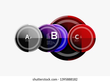 Colorful glossy circles background. Vector