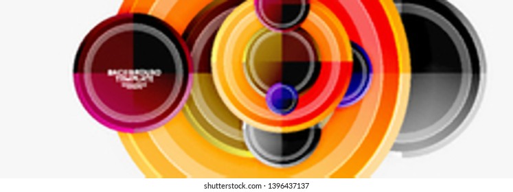 Colorful glossy circles background. Vector