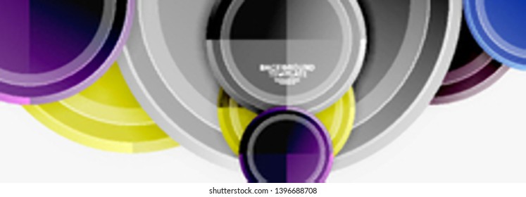 Colorful glossy circles background. Vector