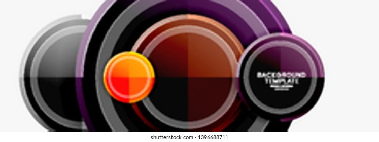 Colorful glossy circles background. Vector