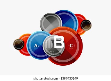 Colorful glossy circles background. Vector