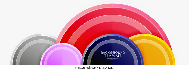 Colorful glossy circles background. Vector