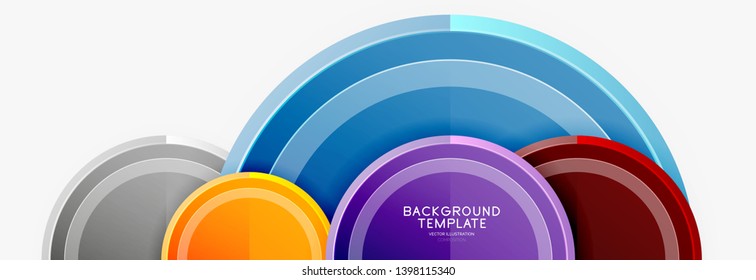 Colorful glossy circles background. Vector