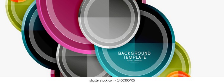 Coloridos círculos brillantes de fondo. Vector