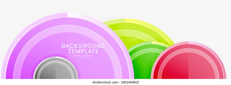 Colorful glossy circles background. Vector