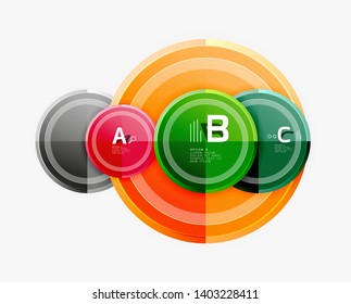 Colorful glossy circles background. Vector