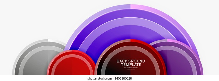 Colorful glossy circles background. Vector