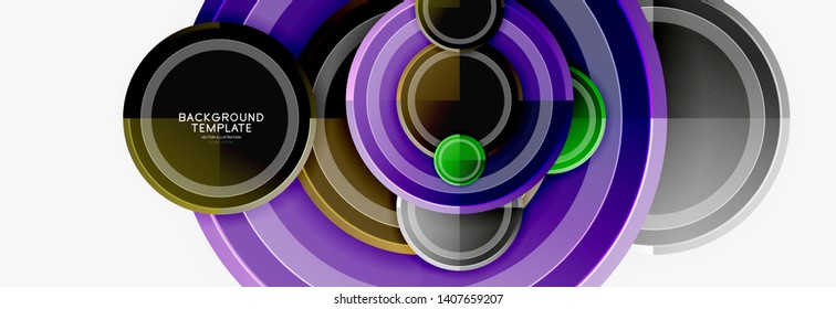 Colorful glossy circles background. Vector