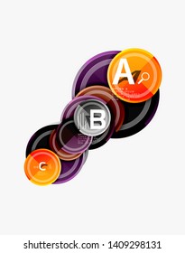 Colorful glossy circles background. Vector