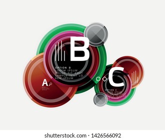 Colorful glossy circles background. Vector