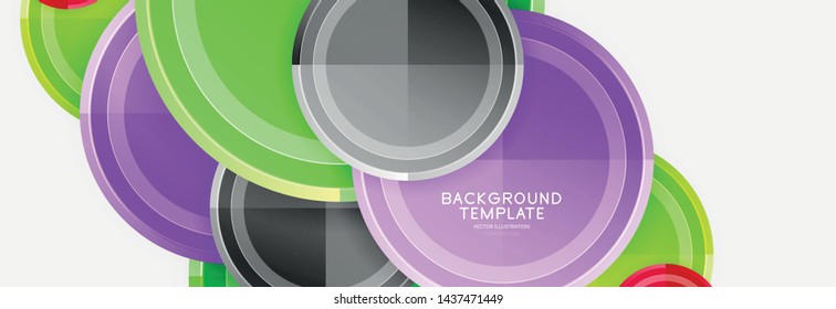 Colorful glossy circles background. Vector