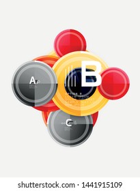 Colorful glossy circles background. Vector