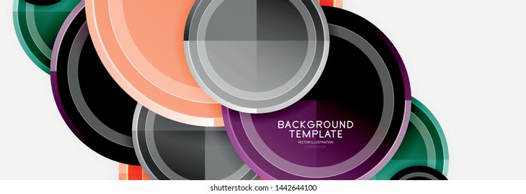 Colorful glossy circles background. Vector