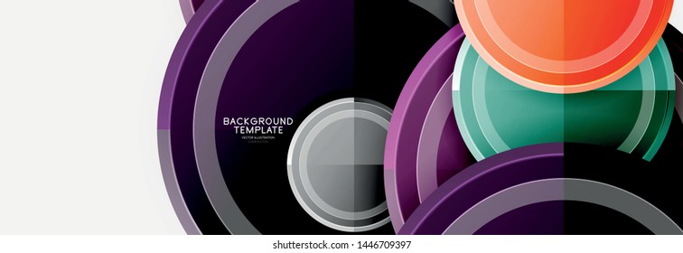 Coloridos círculos brillantes de fondo. Vector