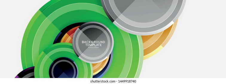Colorful glossy circles background. Vector