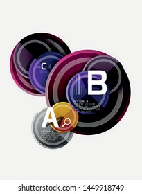 Colorful glossy circles background. Vector