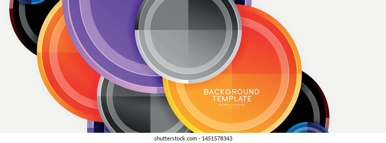 Coloridos círculos brillantes de fondo. Vector