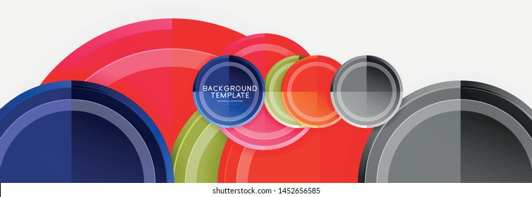 Colorful glossy circles background. Vector