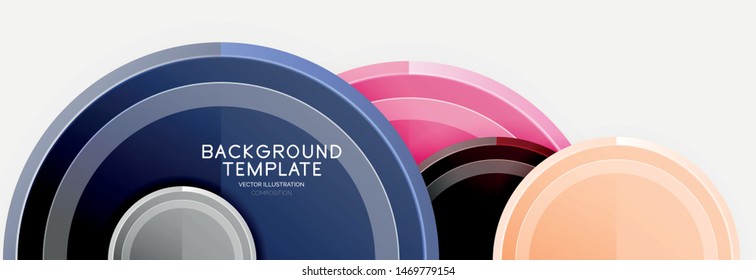 Colorful glossy circles background. Vector