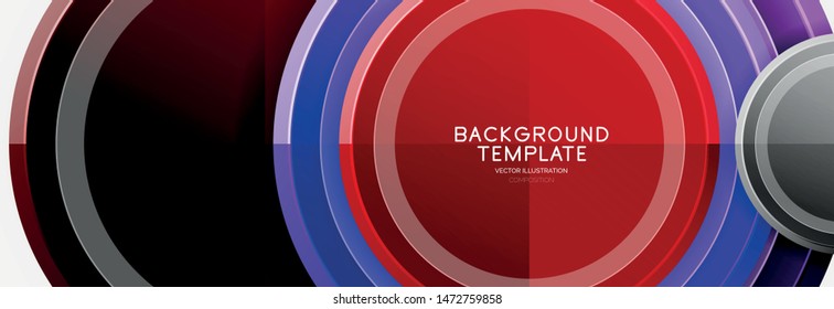 Colorful glossy circles background. Vector