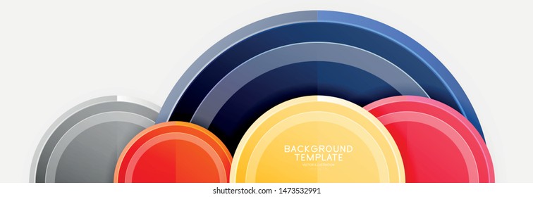 Colorful glossy circles background. Vector