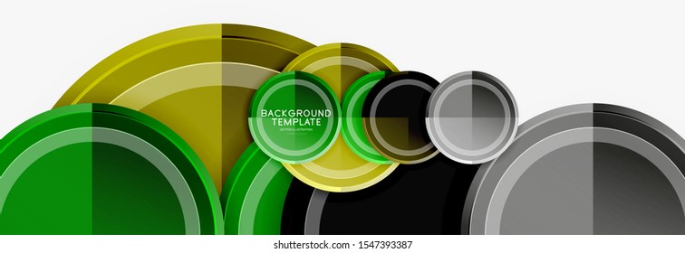 Colorful glossy circles background. Vector