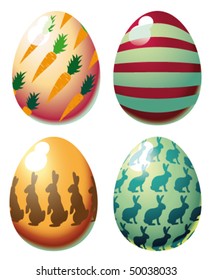 colorful glossy easter eggs