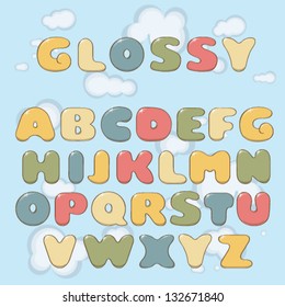 Colorful glossy font