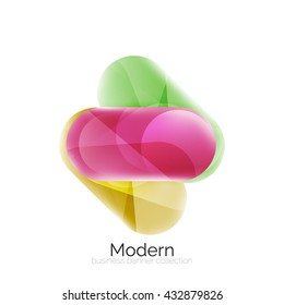 Colorful glossy glass bubbles for text. Vector universal template