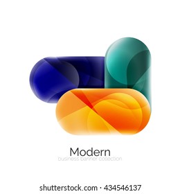 Colorful glossy glass bubbles for text. Vector universal template