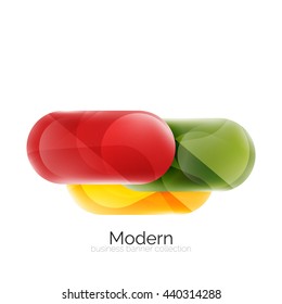 Colorful glossy glass bubbles for text. Vector universal template