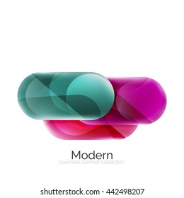 Colorful glossy glass bubbles for text. Vector universal template