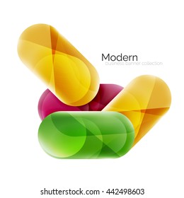 Colorful glossy glass bubbles for text. Vector universal template