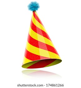 Colorful Glossy Hat For Celebration. Vector Illustration.