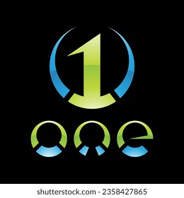 Colorful Glossy Number 1 Icon on a Black Background - Icon 9