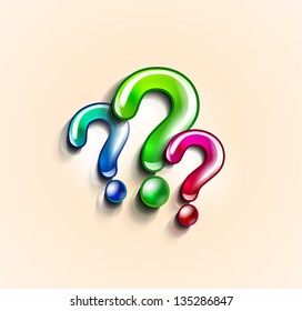 Colorful glossy question marks design template