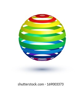 colorful glossy rainbow sphere design element