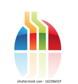 Colorful Glossy Retro Abstract Icon