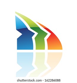 Colorful Glossy Retro Abstract Icon