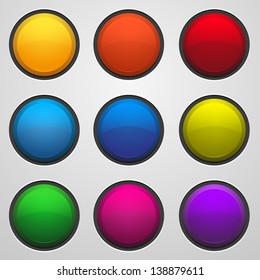 Colorful glossy round buttons